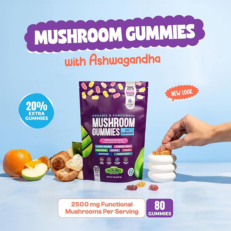 Organic & Functional Mushroom Gummies with Ashwagandha: Boost Your Wellness Naturally