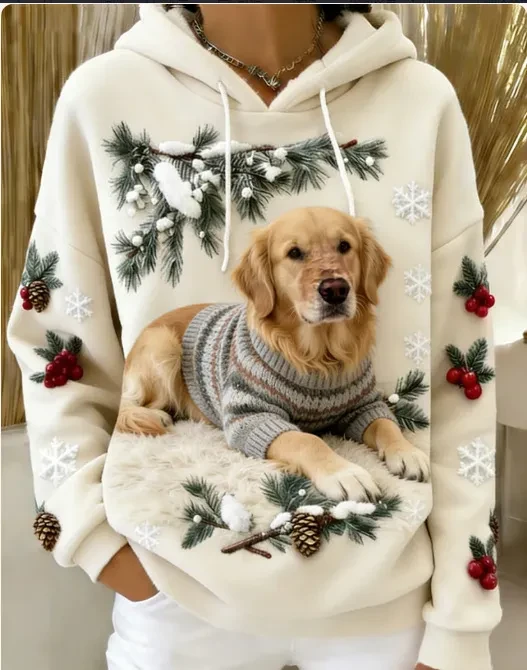 Golden Retriever Winter Hoodie  Cozy, Cute, and Festive