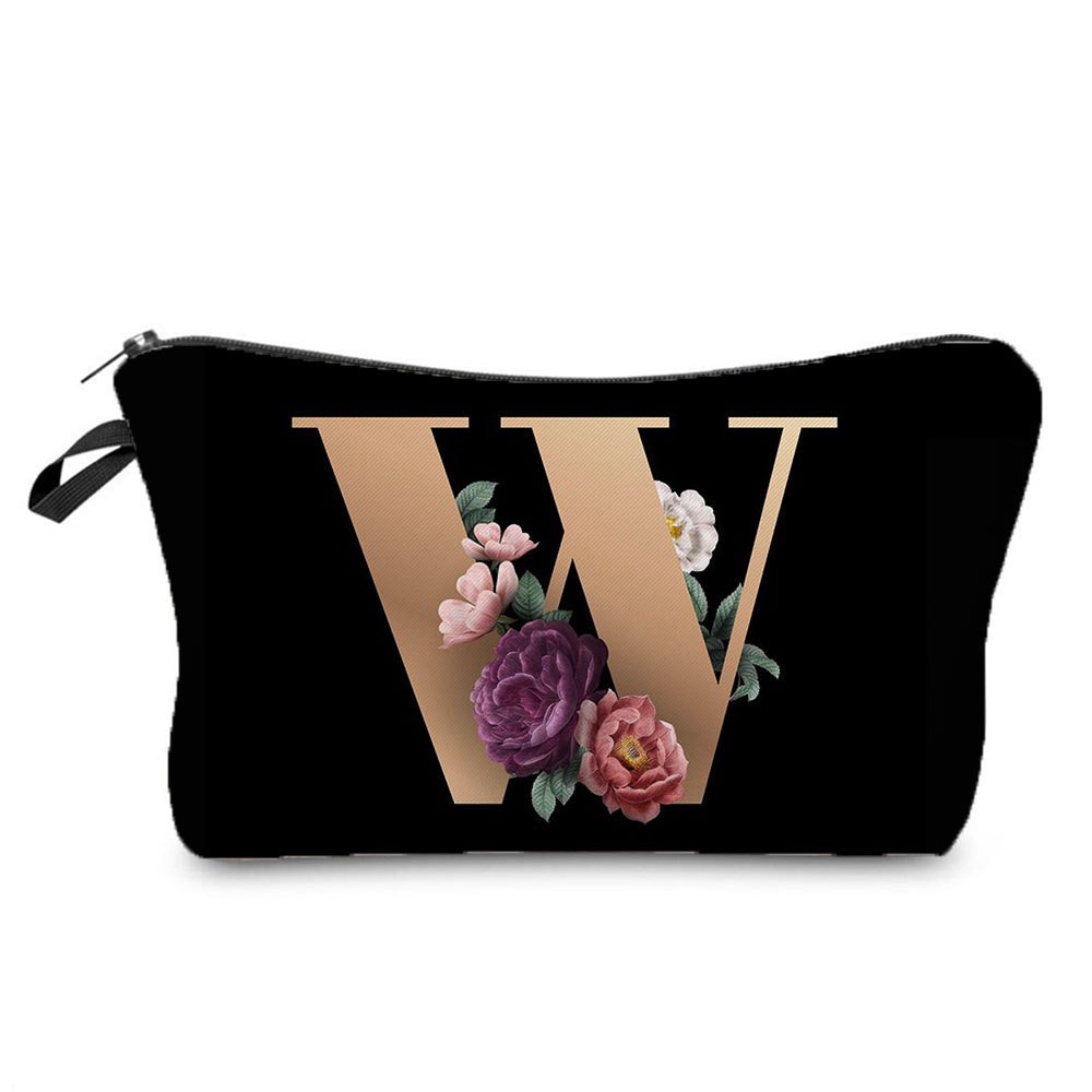 Black and Gold Makeup Bag