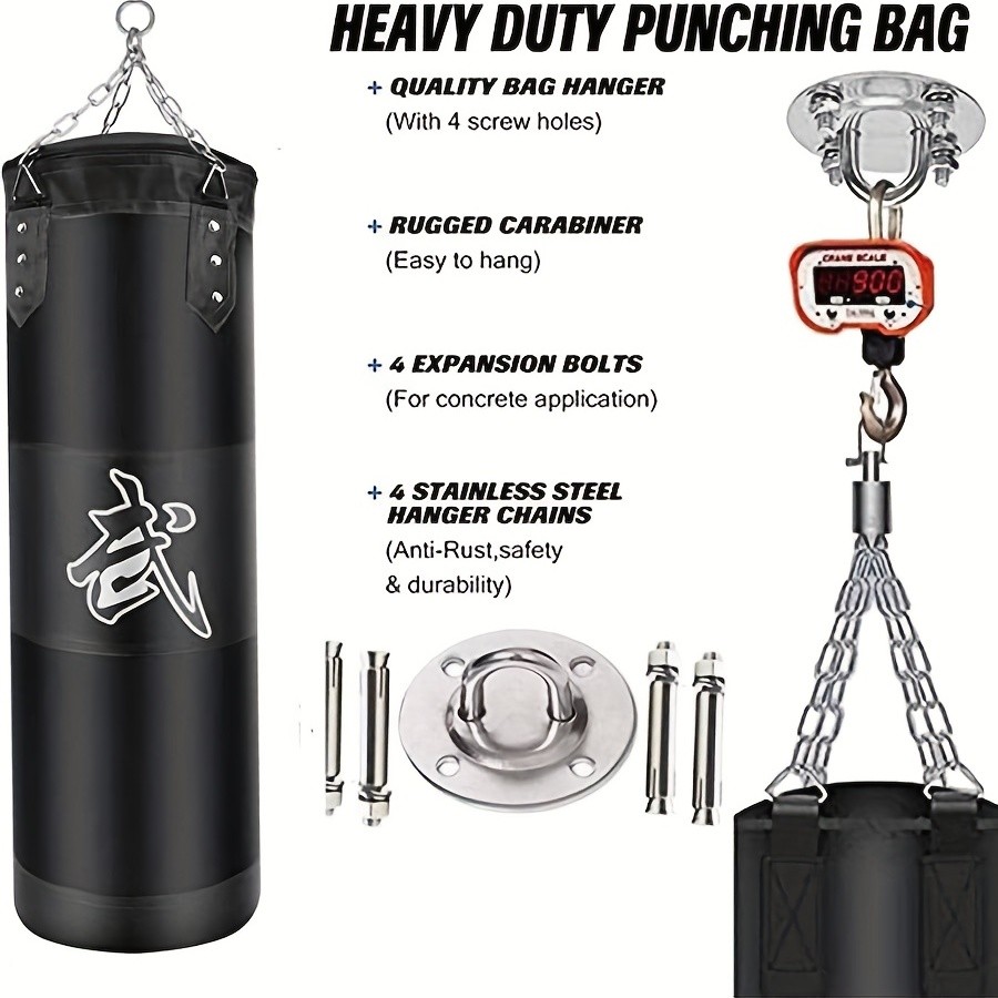 Kick Boxing Set with Ceiling Hook Steel Chain  Perfect for Home Gym Training