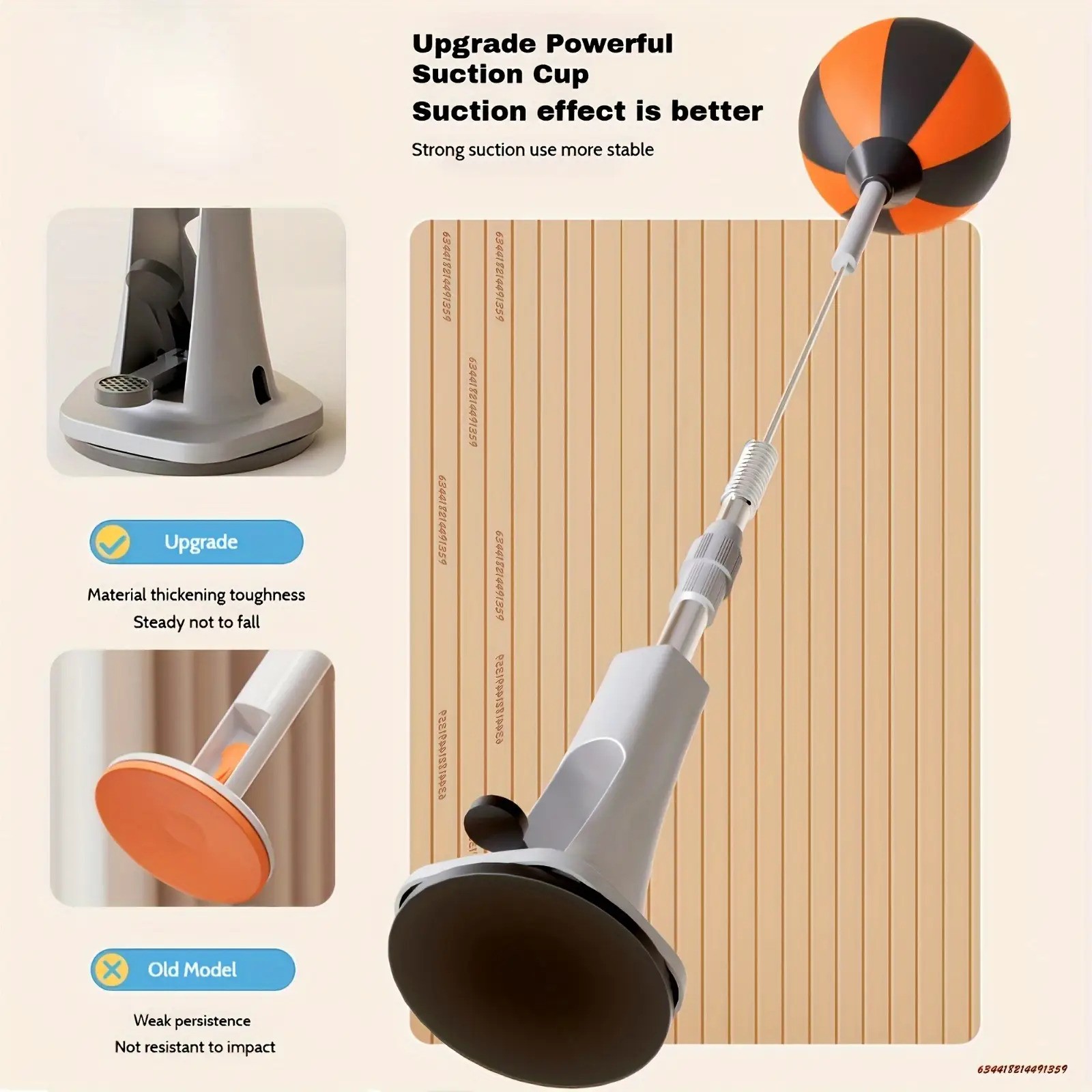 Adjustable Heavy-Duty Boxing Bag Sturdy Frame & Strong Suction Base for Home Gym, Boxing & Kickboxing