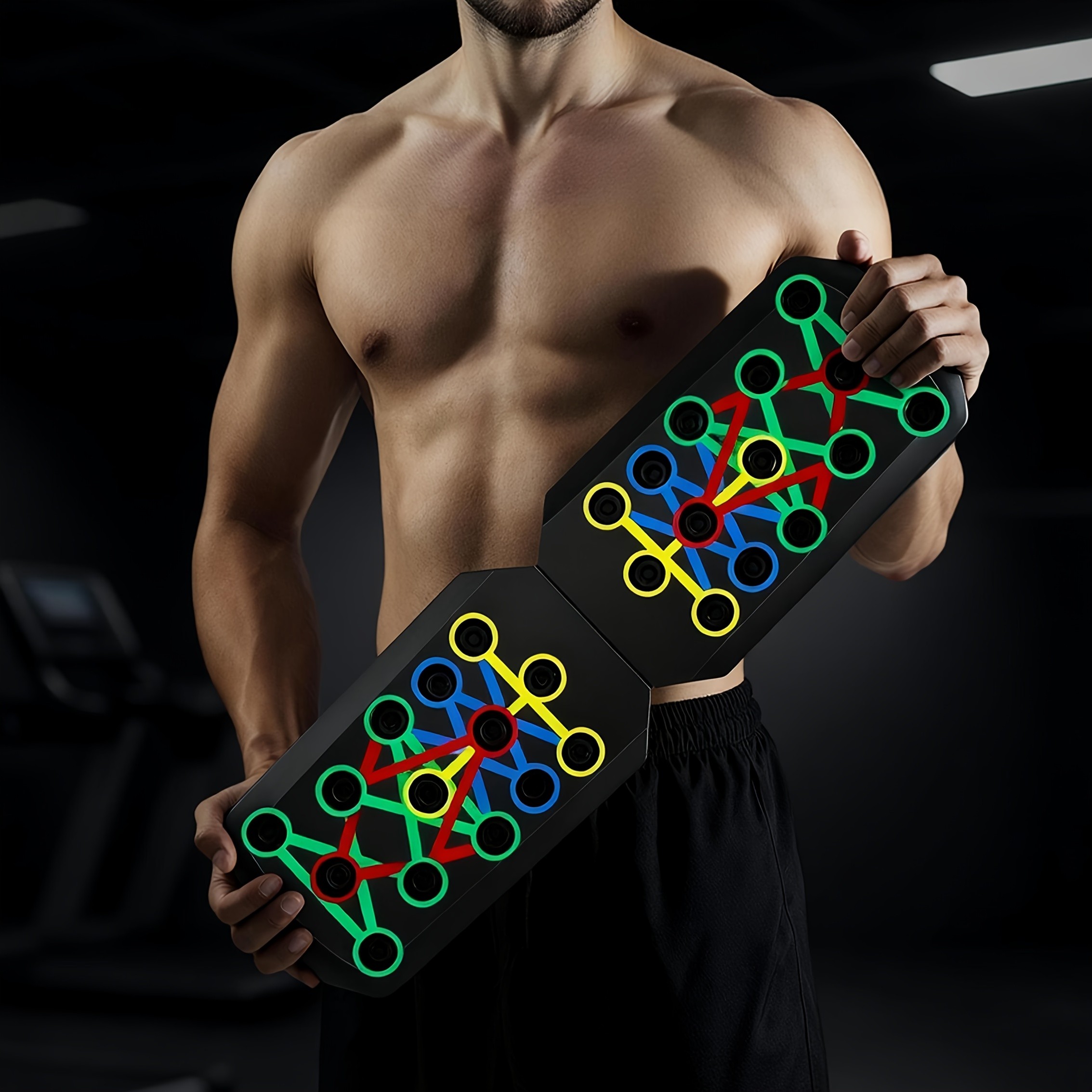 Color-Coded Push Up Board with Handles  Transform Your Home Gym Workouts