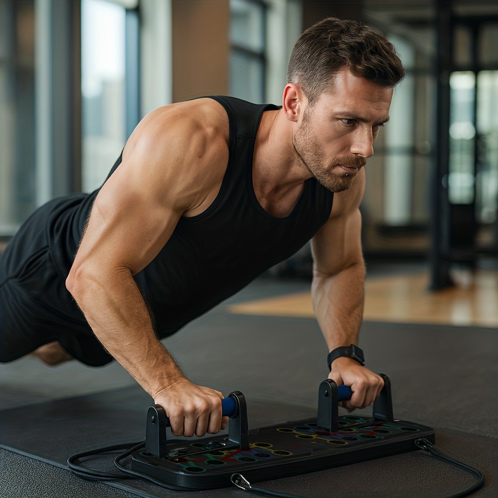Color-Coded Push Up Board with Handles  Transform Your Home Gym Workouts