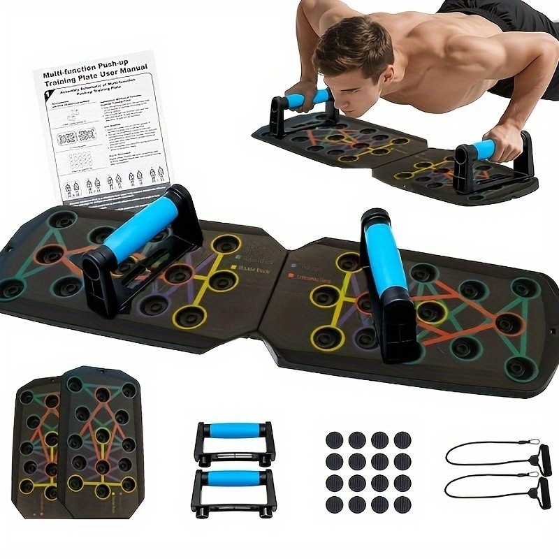 Color-Coded Push Up Board with Handles  Transform Your Home Gym Workouts