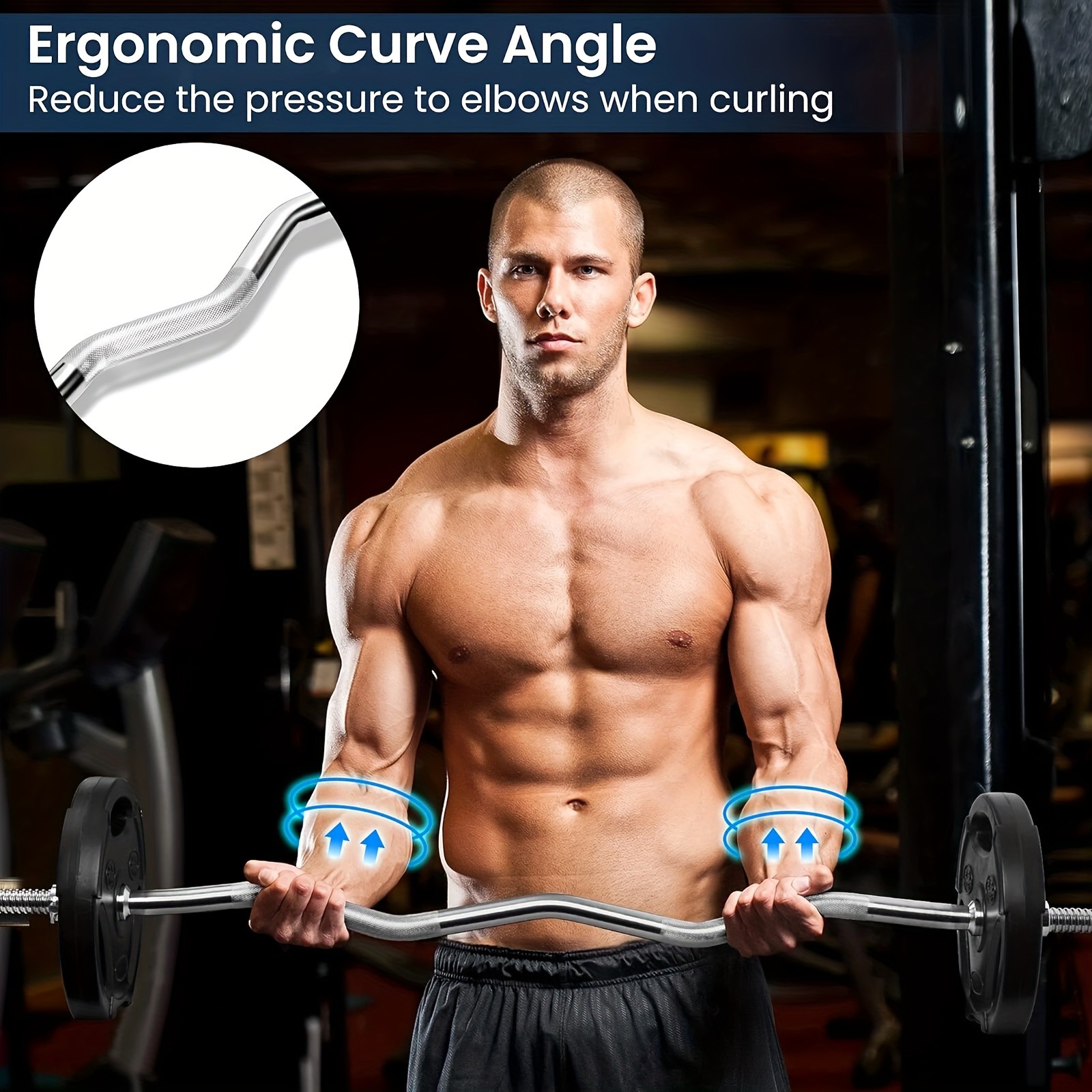 1.2m/47" Heavy Duty Curl Weight Lifting Bar Build Stronger Arms with Precision