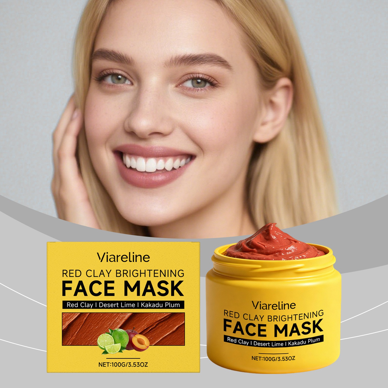 Viareline Red Clay Brightening Face Mask