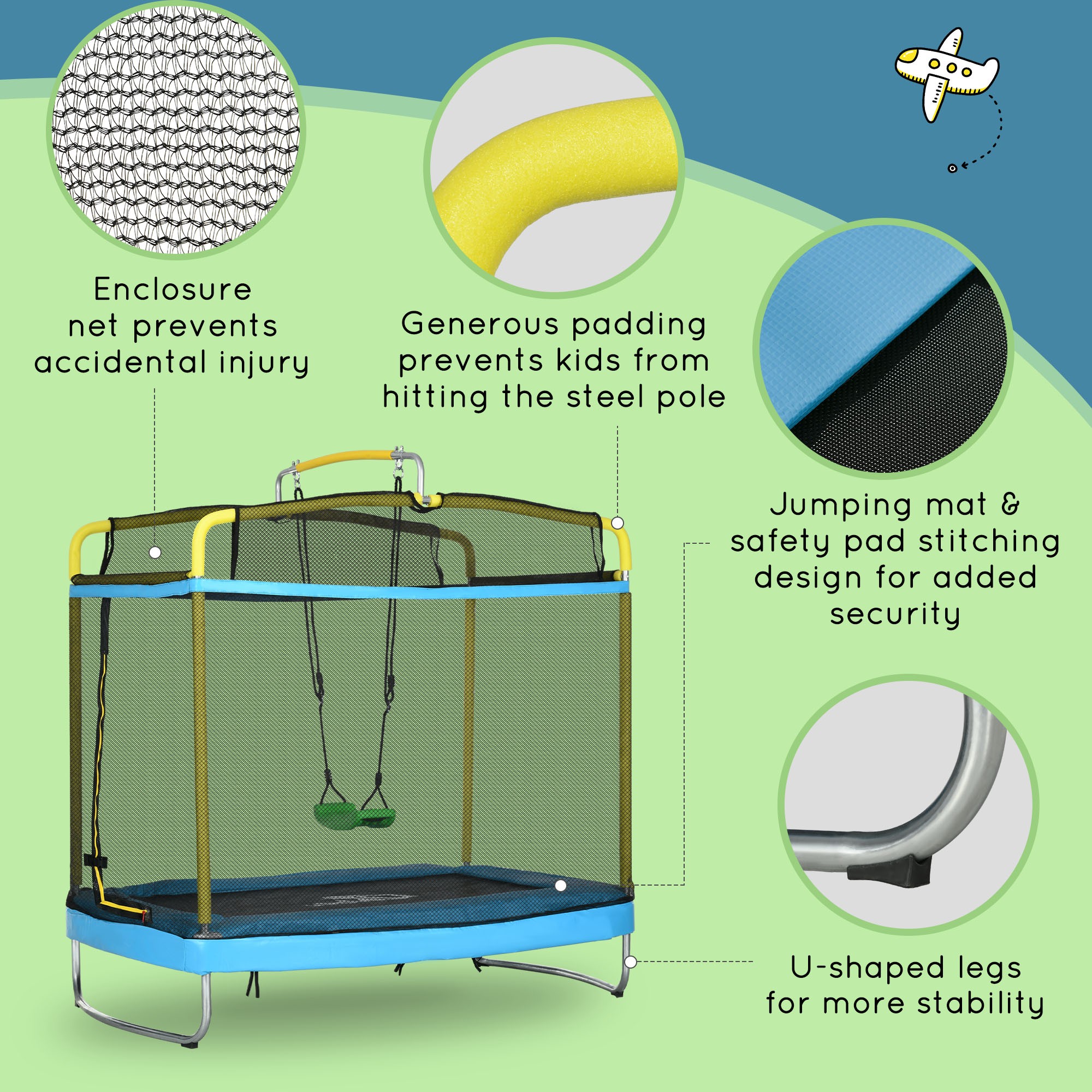 Rectangle Trampoline with Net