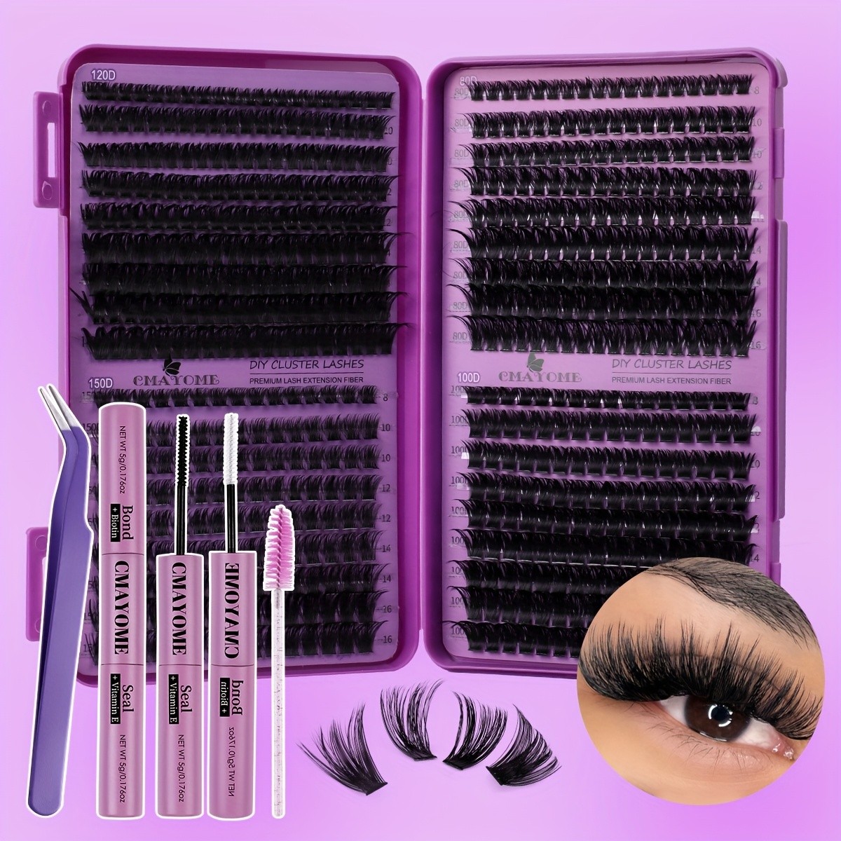 DIY Cluster Lashes Kit  Full Lash Extensions for Effortless Glam at Home