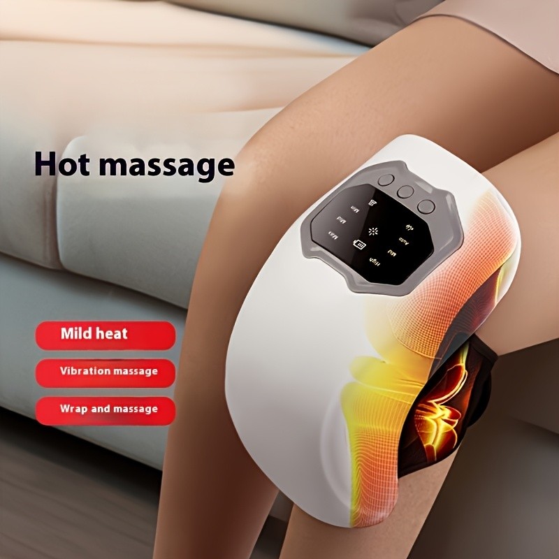 New Electric Heating Knee Joint Massager  Hot Compress, Warm and Vibrating Massager for Elderly Knee Pads