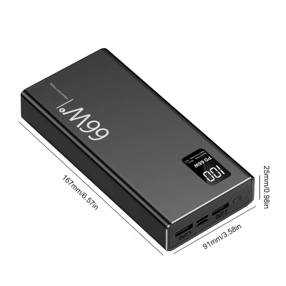 66W 20000mAh Power Bank Fast Charging Portable Charger External Battery for Your Devices