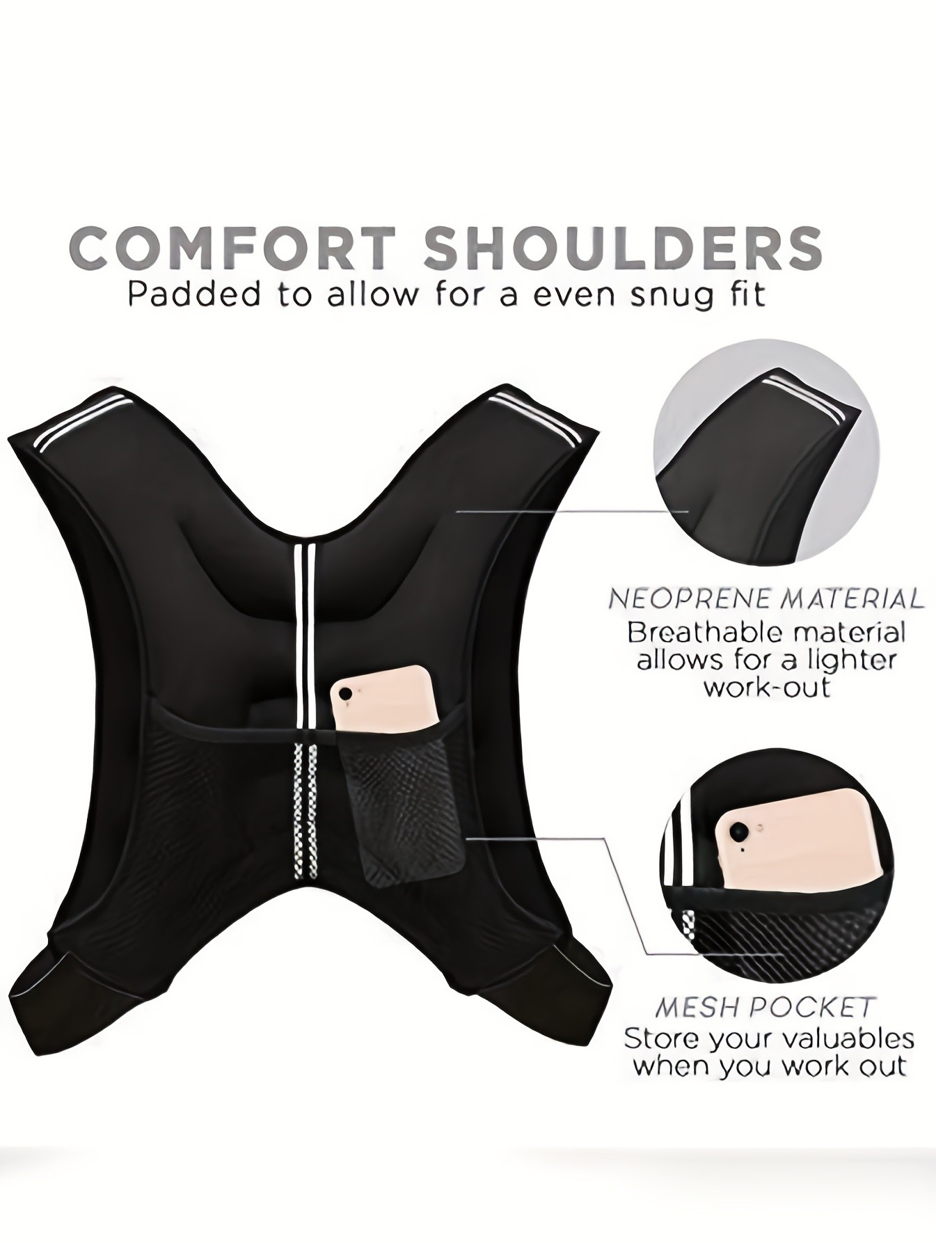 10kg Adjustable Exercise Weight Vest for Men & Women Breathable Mesh with Padded Straps for Enhanced Workouts