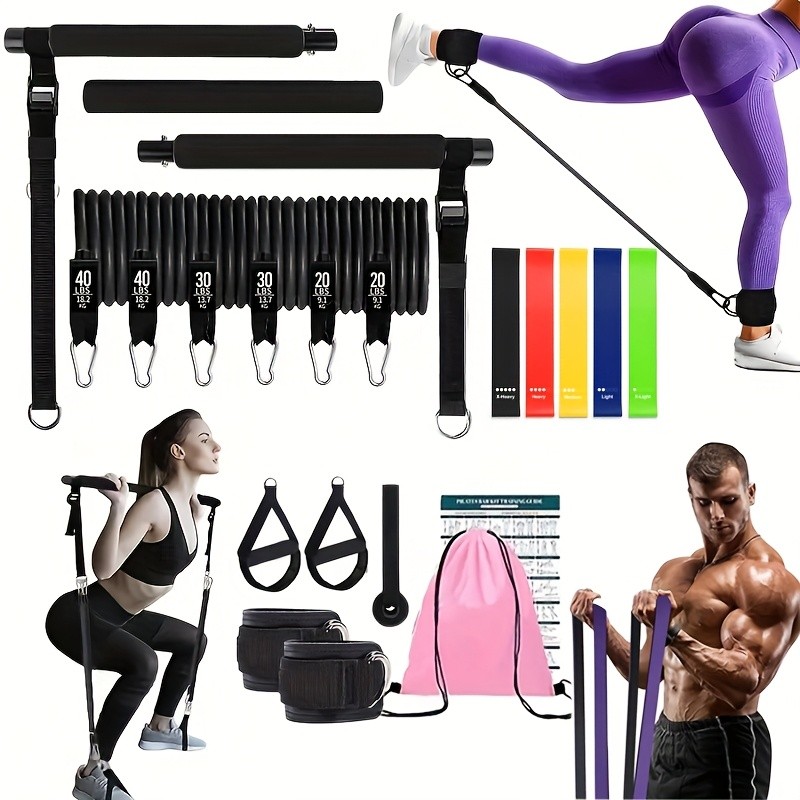 19pcs 3-Section Pilates Stick  Multi-Functional Fitness Equipment for Home Pilates and Yoga