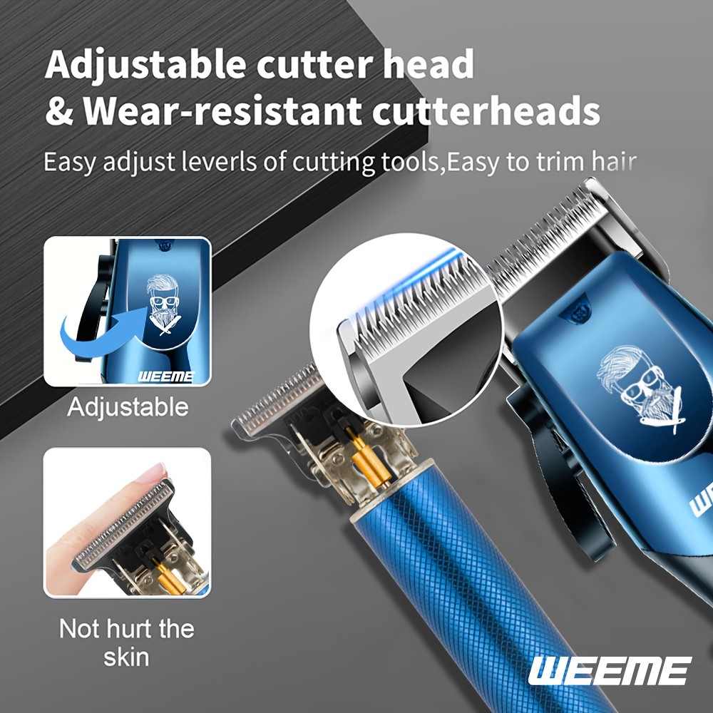 4pcs Set Men's Electric Hair Trimmer | Nose Hair Trimmer and Shaving Kit, Wireless USB Charging, Lithium Battery, Professional Grooming Tool, Gradient Design, Ideal Gift for Men