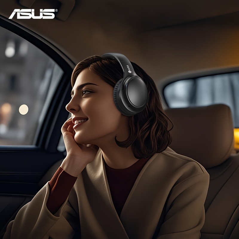 ASUS Wireless Over-Ear Headphones, ANC Active Noise Cancellation, Immersive Sound, Adjustable Foldable Design, Comfortable Fit for All Ear Shapes, Built-in Microphone, Ideal for Gamers and Movie/Music Enthusiasts