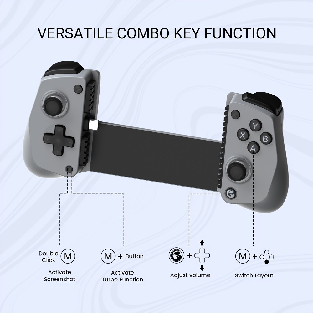 GameSir X5 Lite Mobile Gamepad | Hall Effect Sticks for FPS/MOBA, Ultra-Light 135g, Turbo Buttons, Pass-Through Charging, for iOS/Android, USB Connectivity - Grey