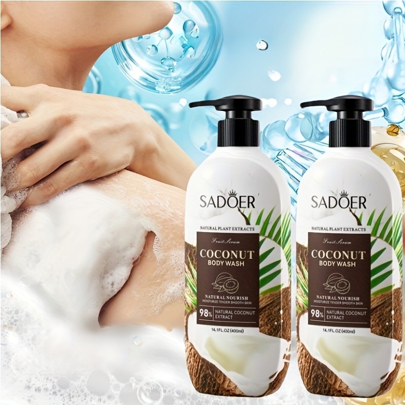 2 pcs Sadoer Coconut Body Wash  Nourishing and Hydrating for Smooth Skin