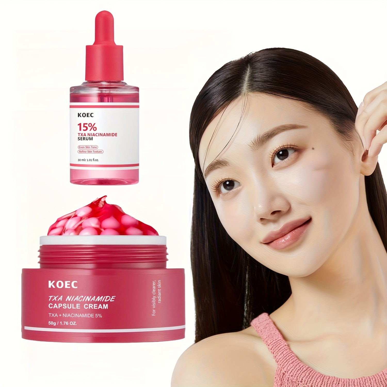 KOEC TXA Niacinamide Brightening Skincare Set  Serum & Capsule Cream