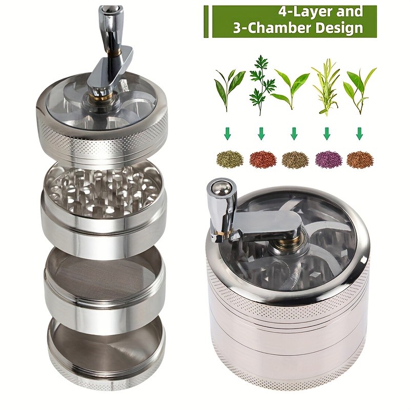4-Layer Herb Grinder with 3-Chamber Design  Precision Grinding & Smooth Collection