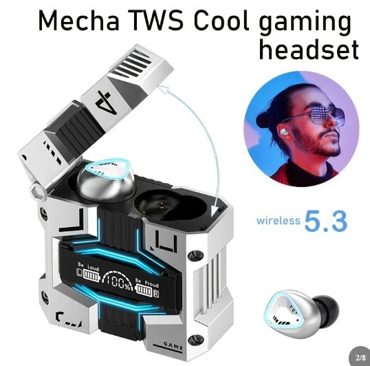 True Wireless Earbuds With ENC, Bluetooth 5.3, IPX7 Waterproof, 120 Hours Long Battery Life With Built-in Mic, Compatible With IOS & Android Devices Silver