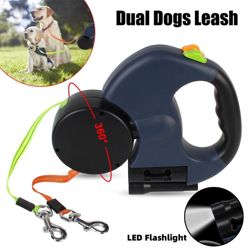 Dual-Control Retractable Dog Leash
