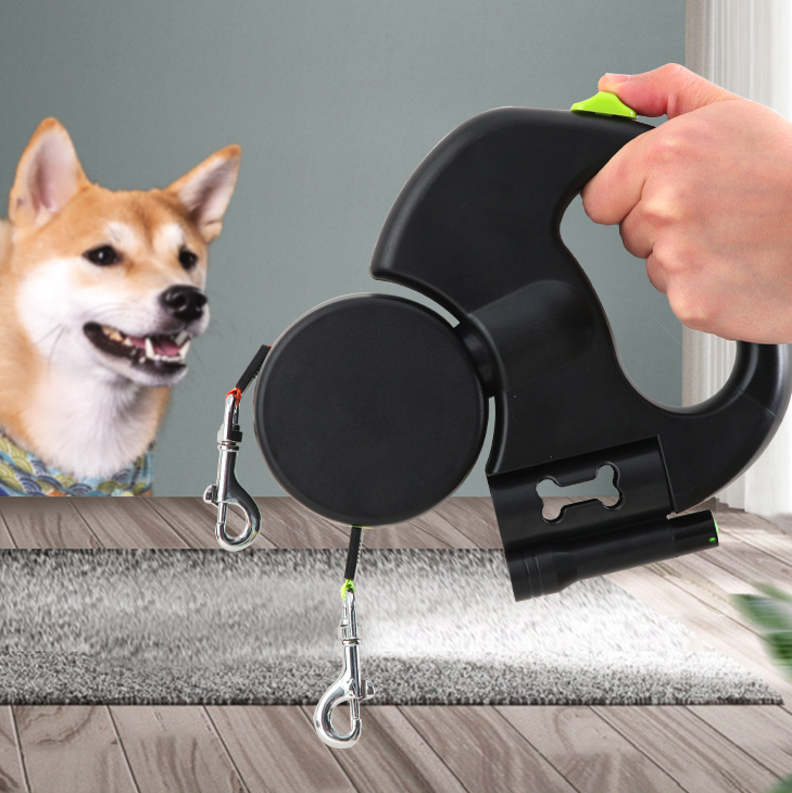 Dual-Control Retractable Dog Leash