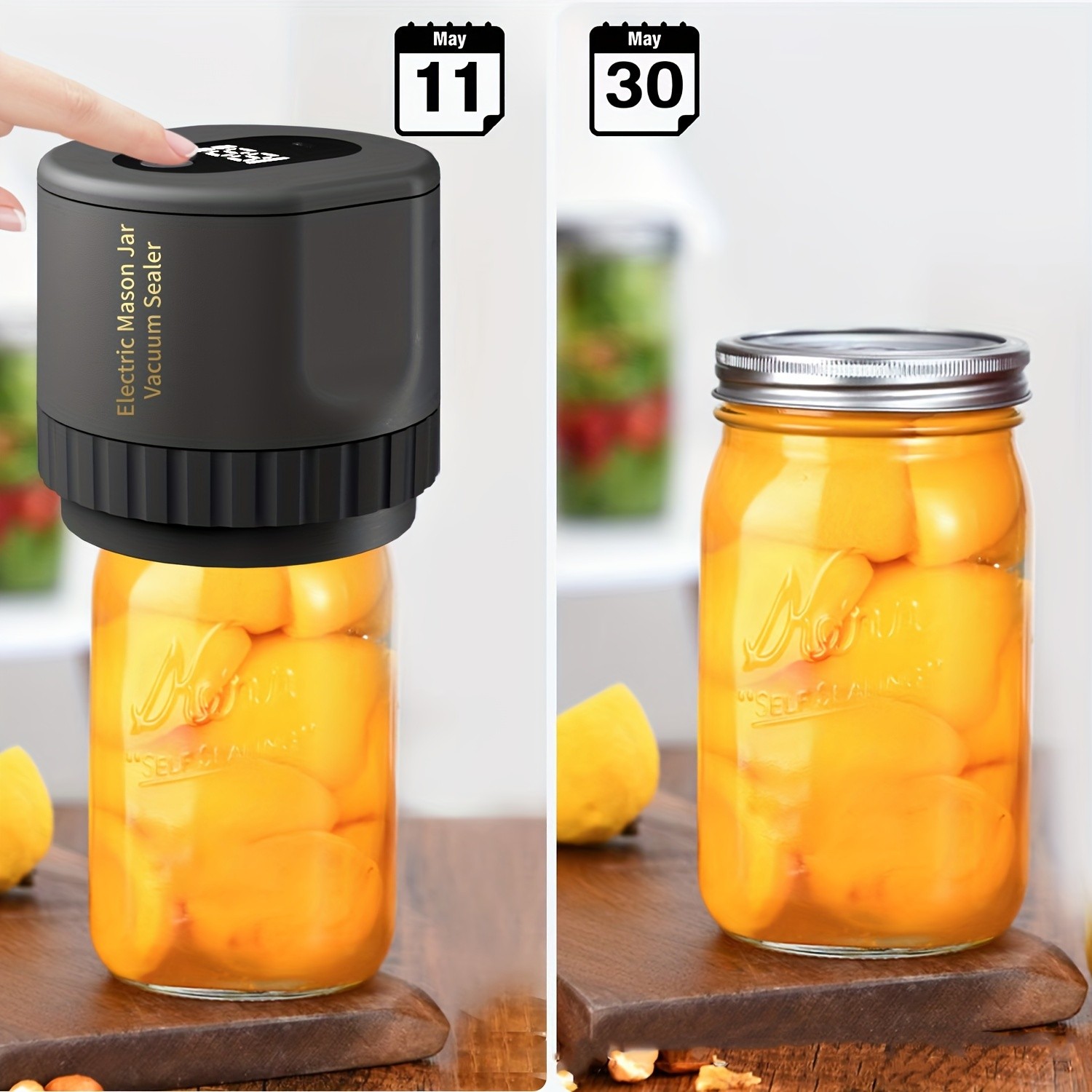 Electric Mason Jar Vacuum Sealer  Lock in Freshness, Extend Food Life