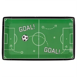 Kick Off Party Football Pitch Paper Plates - Set of 8