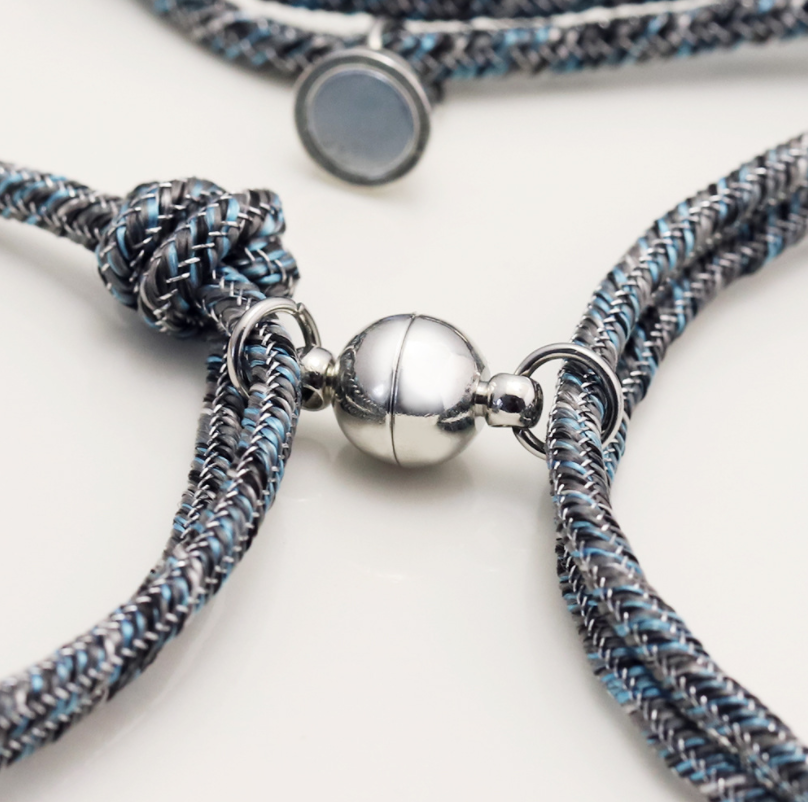 Magnetic Pledge of Eternal Love Stainless Steel Couples Bracelet Set