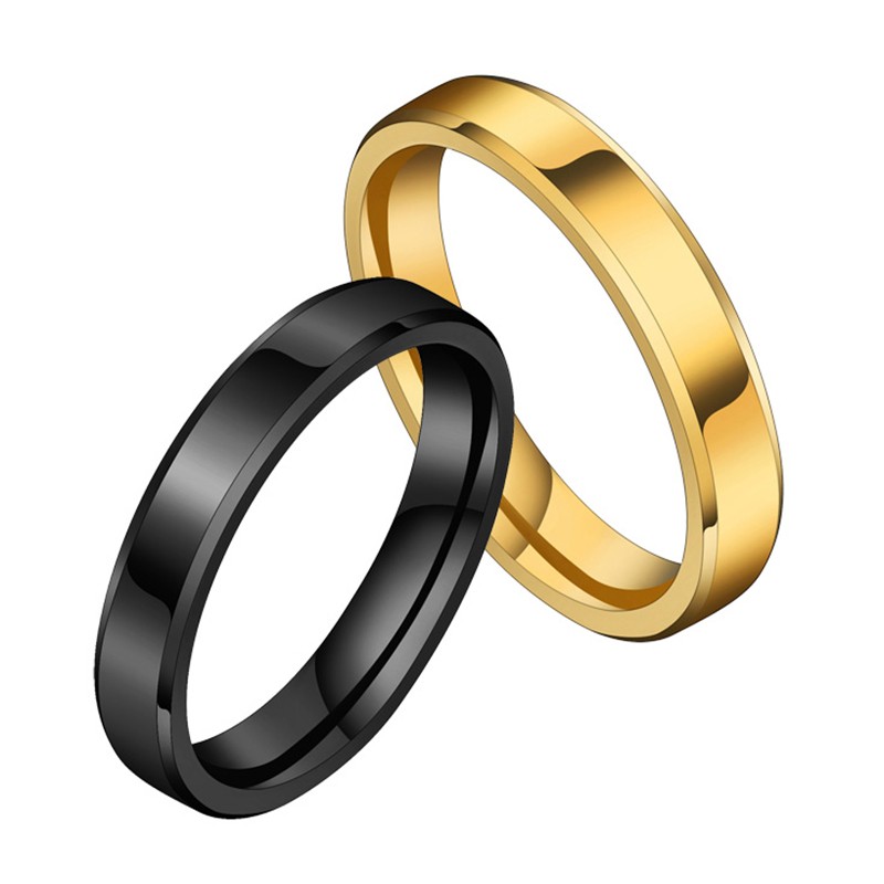 Gold-Tone Stainless Steel Wedding Band Ring