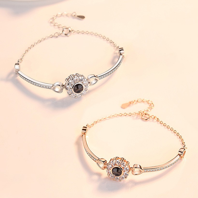 Silver Angel Eye Sunflower I Love You Projection Bracelet