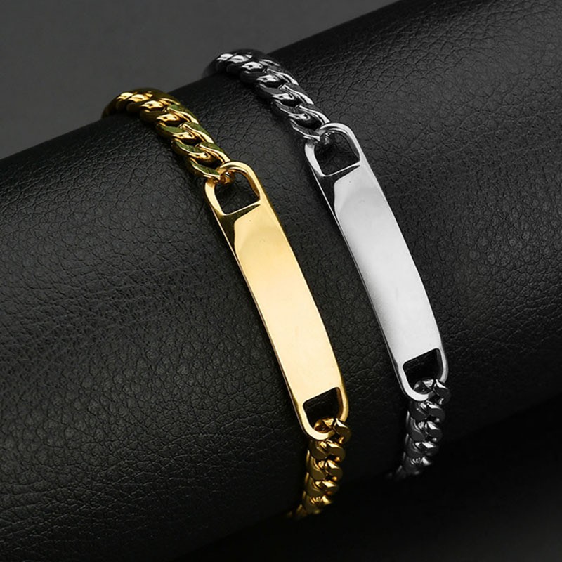 DIY Laser Engraved Human Eye Stainless Steel Couple Bracelet