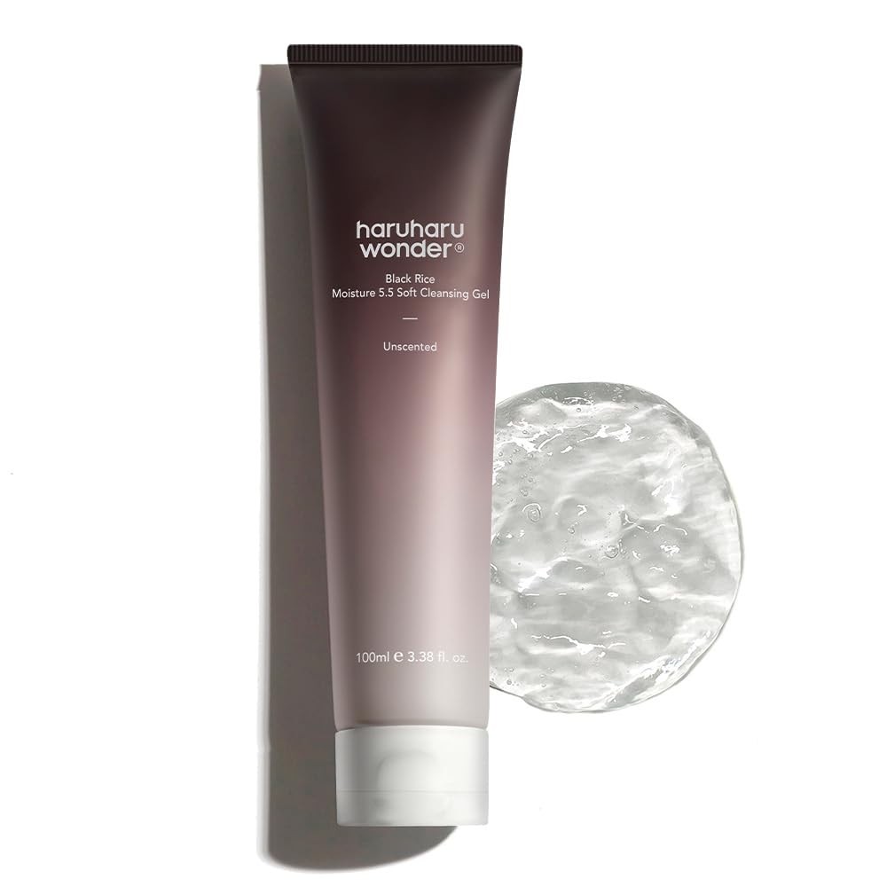 2 pcs haruharu wonder Black Rice Moisture 5.5 Soft Cleansing Gel (Unscented)  Gentle, Hydrating, pH-Balanced Daily Cleanser