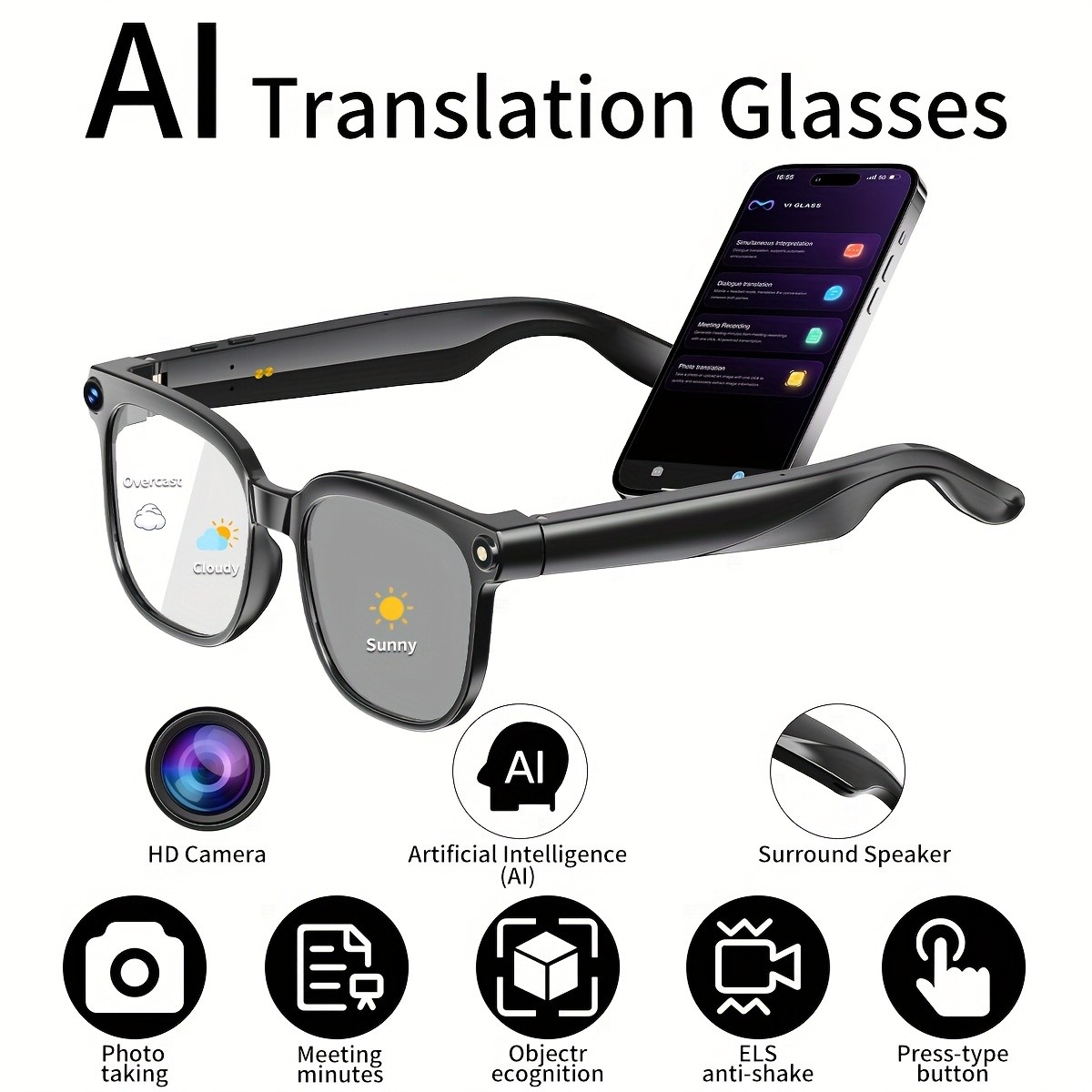 PEJE AI Smart Glasses: Real-Time Translation, Object Recognition, and Open-Ear Audio