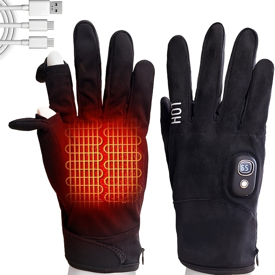 Unisex Heated Gloves: Adjustable Temperature, USB Rechargeable Warmth for NZ Winter Outdoor Life