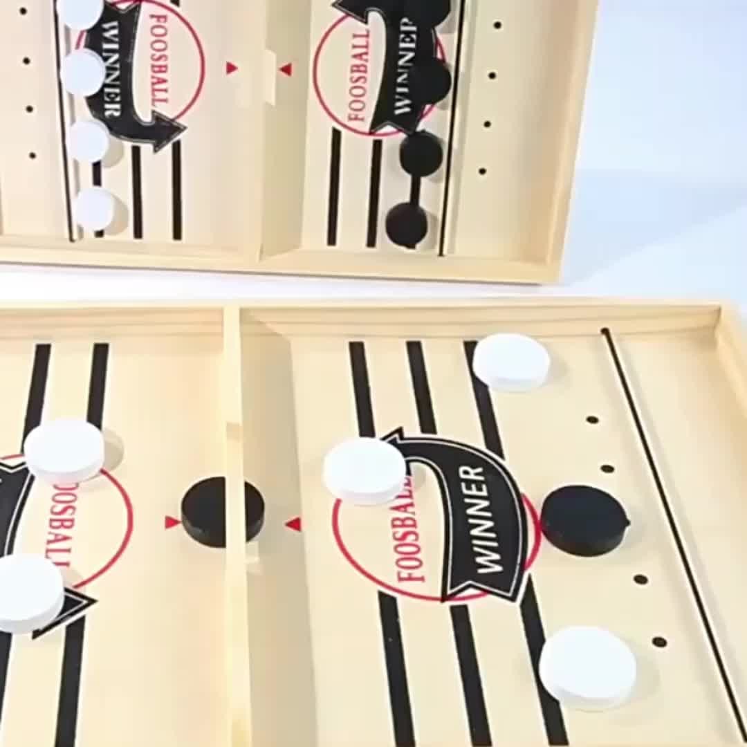 Wooden Bounce Chess - Fast Sling Puck Game
