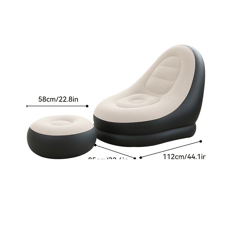 Inflatable Lounge Chair and Footstool Two-Piece Set