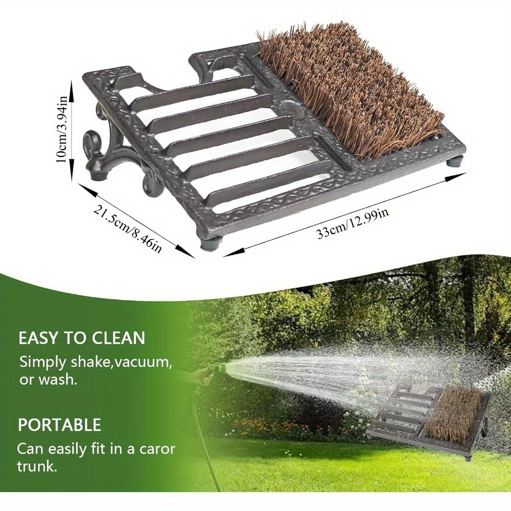 Heavy-Duty Vintage Cast Iron Boot Brush with Scraper