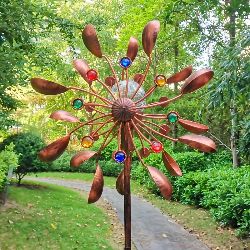 Solar-Powered Metal Wind Spinner