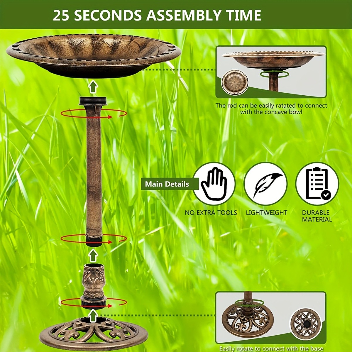 Outdoor Garden Bird Bath