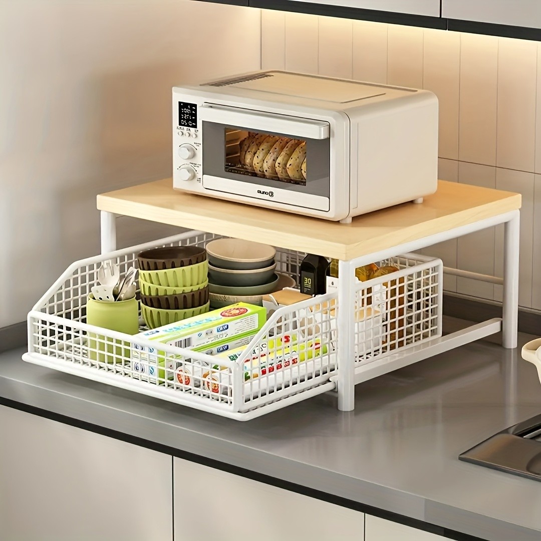 Vertical Shelf for Kitchen Microwave