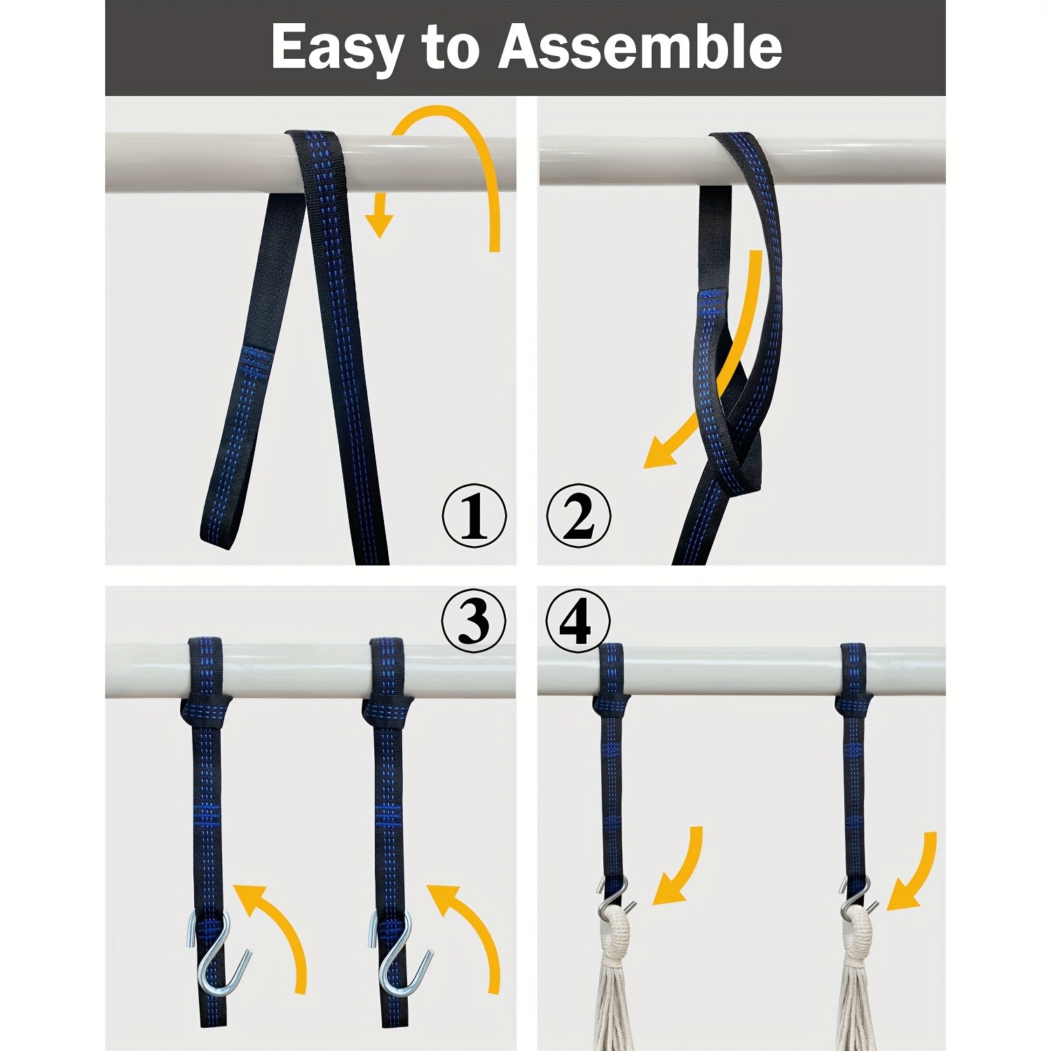 Hammock Chair Set  Complete Comfort System with Premium Straps & Cushions