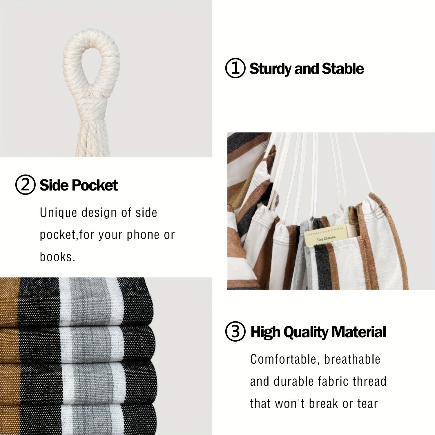 Hammock Chair Set  Complete Comfort System with Premium Straps & Cushions