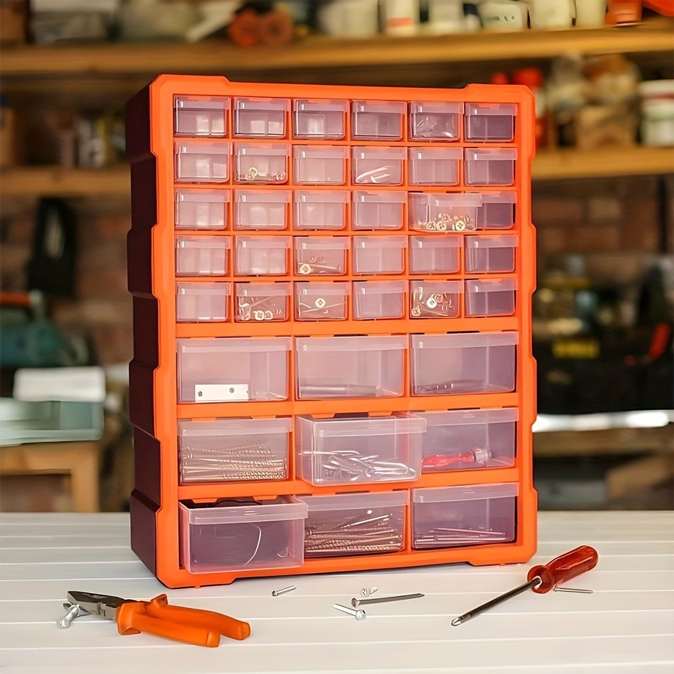 39-Drawer Heavy-Duty Plastic Parts Storage Cabinet