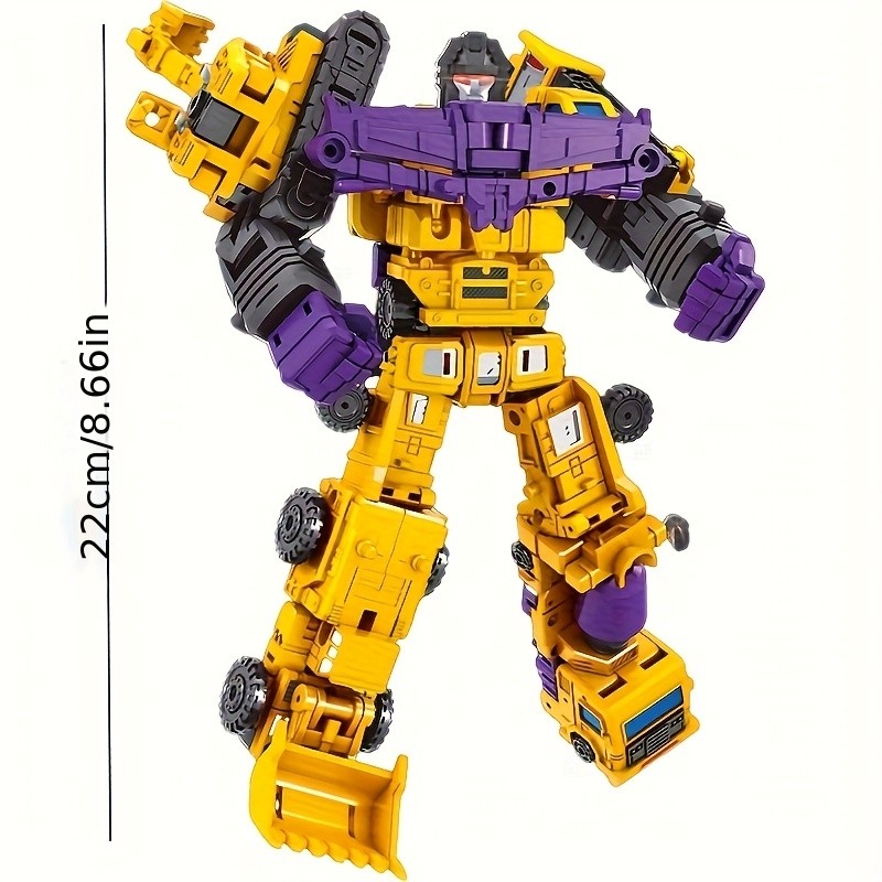 1 Set of 6-in-1 Engineering Team Transformer Mecha | Dual-Form Transformation