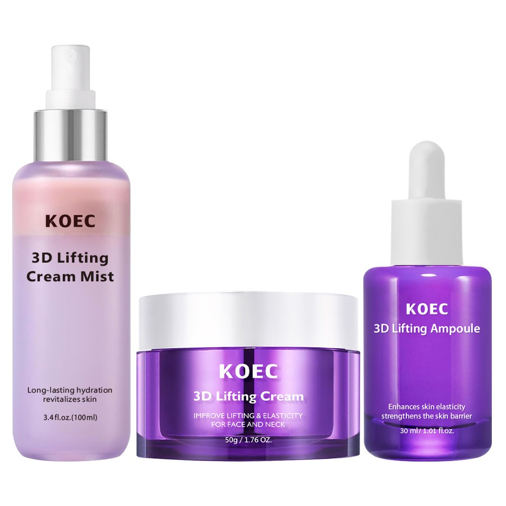2 pcs KOEC 3D Lifting Skincare Set (Cream Mist 100ml + Lifting Cream 50g + Lifting Ampoule 30ml)