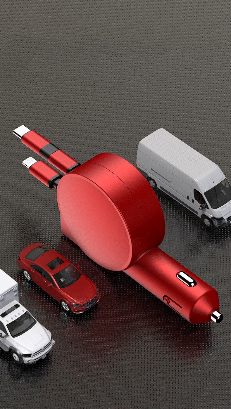 3-in-1 Retractable Fast Charging Car Adapter