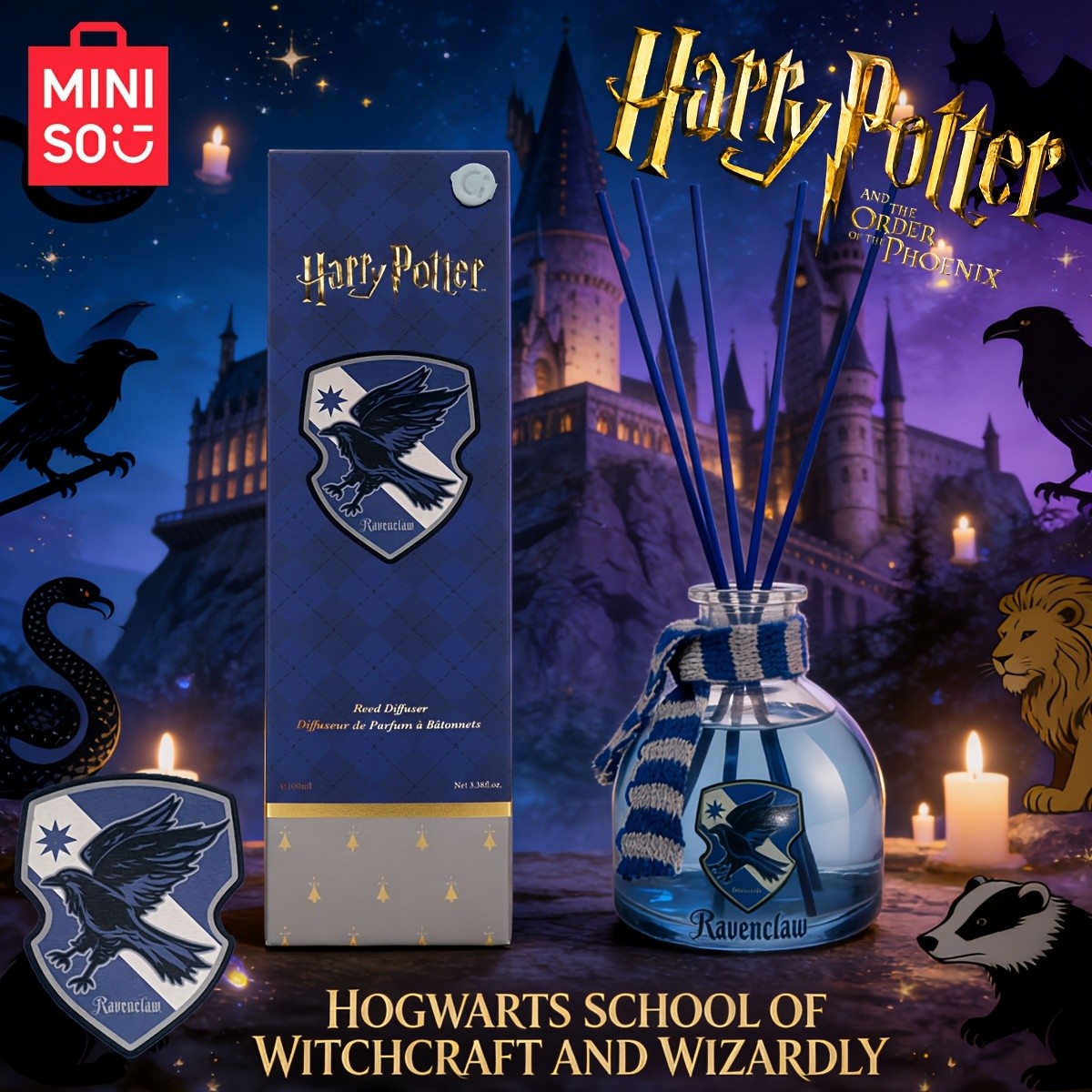MINISO Harry Potter Ravenclaw College Reed Diffuser
