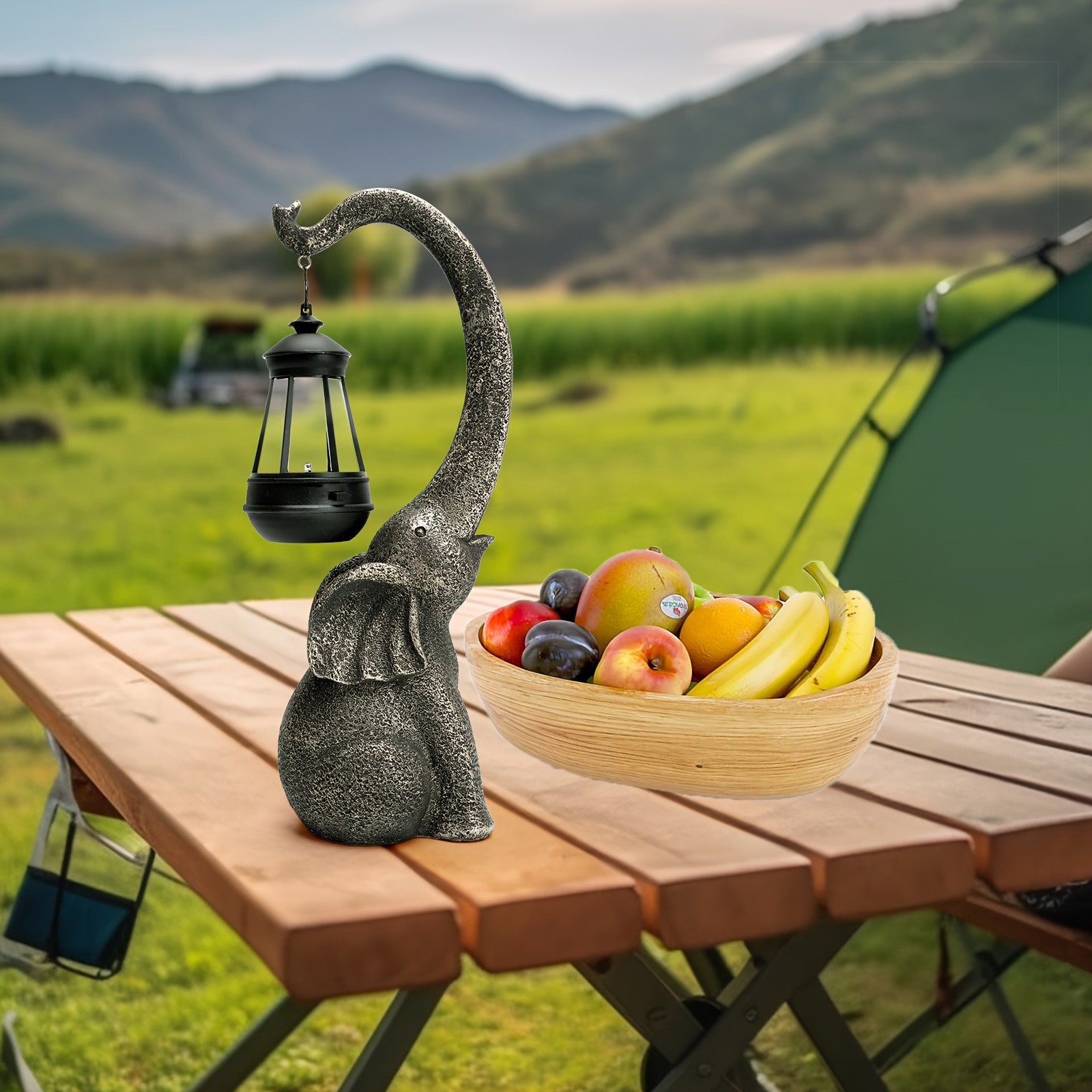 Solar Garden Elephant Statues