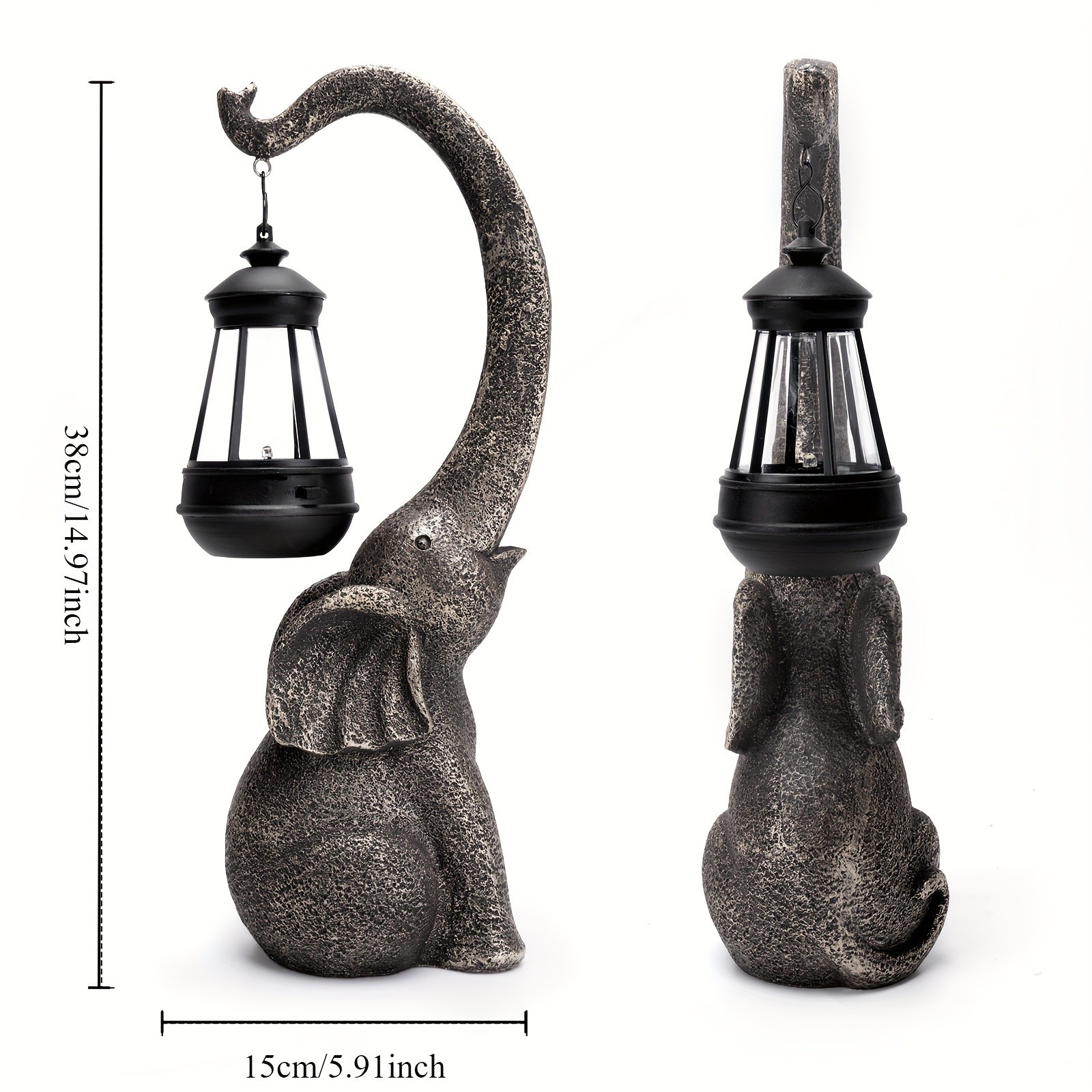 Solar Garden Elephant Statues