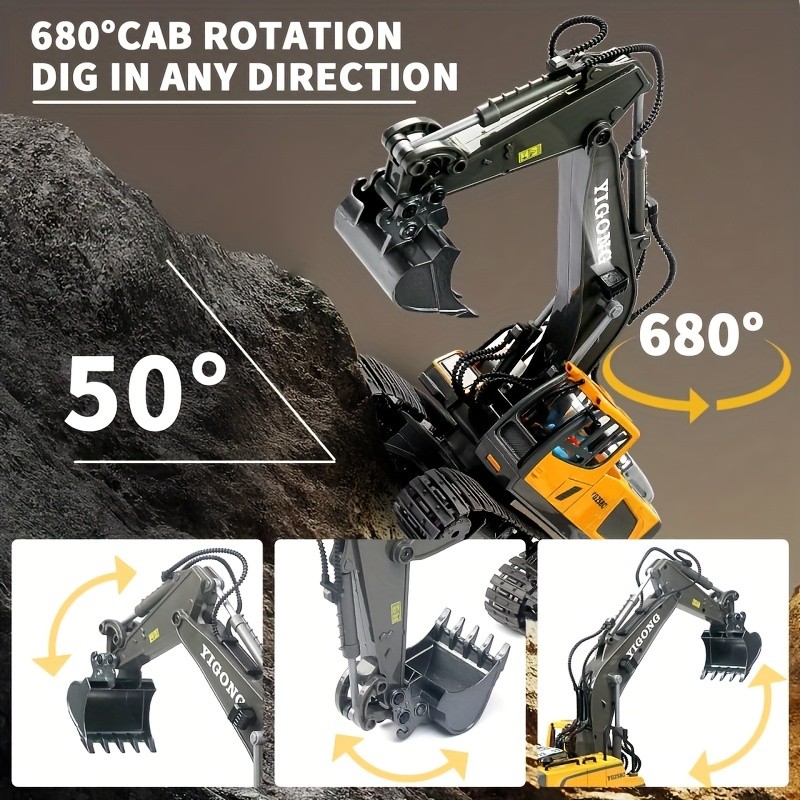 Gift Toy Car Featuring a 2.4G Remote Control Excavator